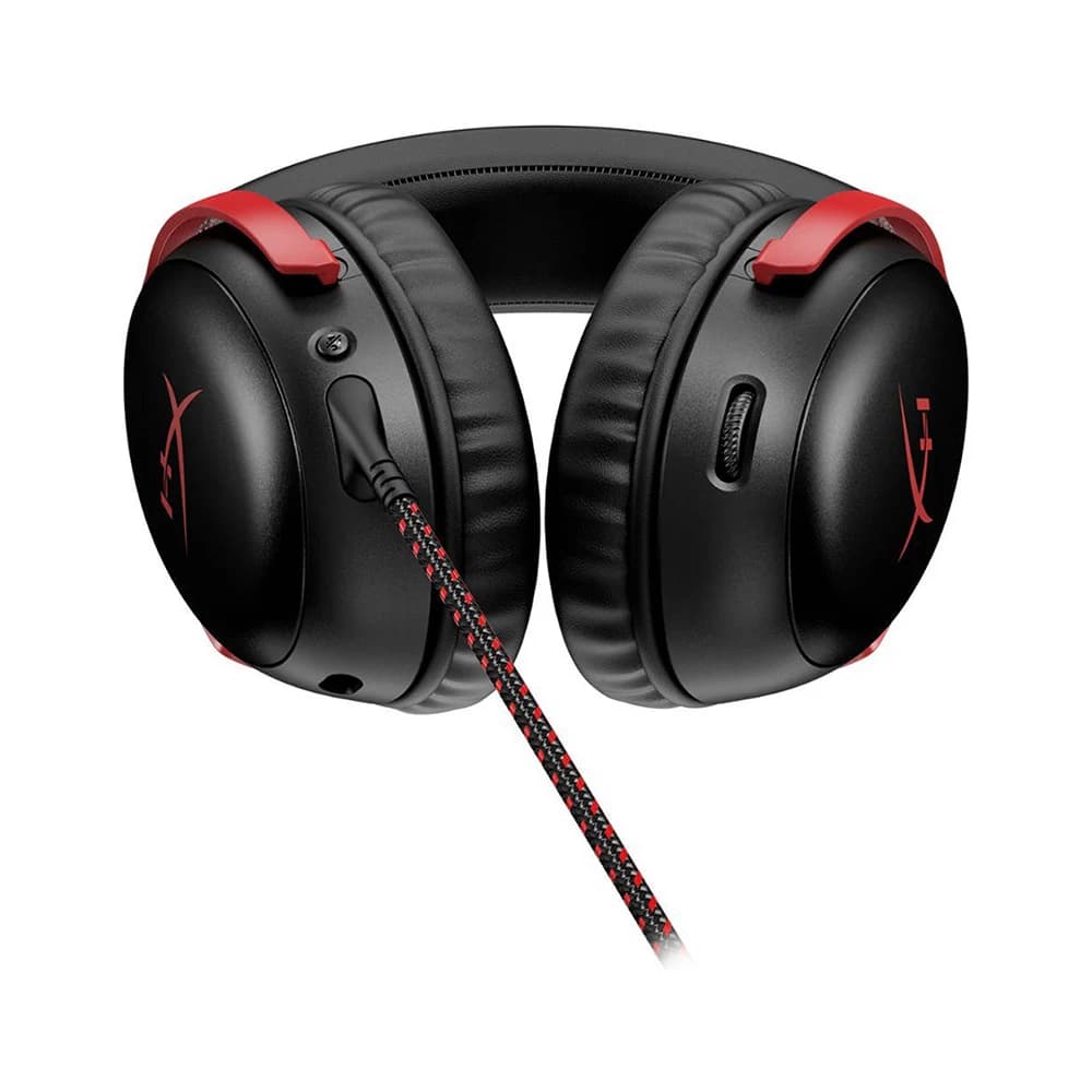 HyperX Cloud III Wired Gaming Headset, For PC / PS5 / PS4 / Xbox Series, Angled 53mm Drivers, Noise Cancelling, With LED Mic Mute Indicator, 10Hz-21kHz Frequency Response, Black/Red thumbnail 4