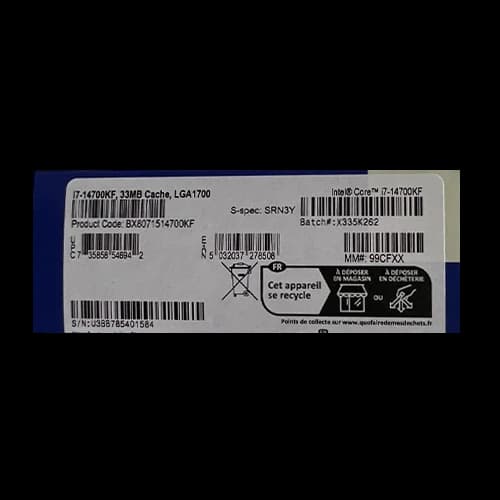 Intel Core i7 14700KF 14th Gen Processor, 20 Core upto 5.6GHz,  LGA 1700, 28 Threads, 33MB Cache thumbnail 4