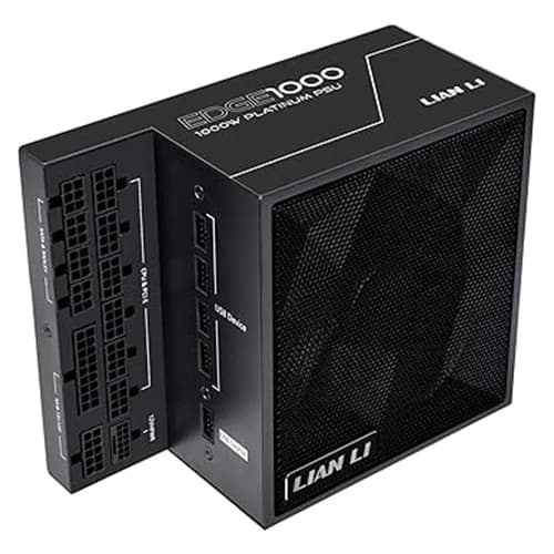 LIAN LI EDGE1000 80 PLUS Platinum Power Supply Black, Fully modular, 1000W, 996W COMBINED +12V, 12-6A 50-60Hz Freq, ATX 3.1 Form Factor