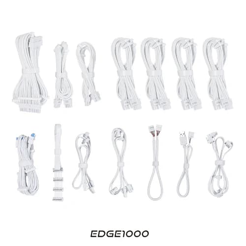 LIAN LI EDGE1000 80 PLUS Platinum Power Supply White, Fully modular, 1000W, 996W COMBINED +12V, 12-6A 50-60Hz Freq, ATX 3.1 Form Factor thumbnail 4