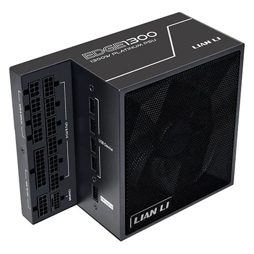 LIAN LI EDGE1300 80 PLUS Platinum Power Supply Black, Fully modular, 1300W, 1296W COMBINED +12V, 15-7.5A 50-60Hz Freq, ATX 3.1 Form Factor