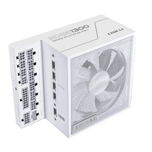 LIAN LI EDGE1300 80 PLUS Platinum Power Supply White, Fully modular, 1300W, 1296W COMBINED +12V, 15-7.5A 50-60Hz Freq, ATX 3.1 Form Factor
