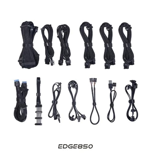 LIAN LI EDGE850 80 PLUS Platinum Power Supply Black, Fully modular, 850W, 849.6W COMBINED +12V, 10-5A 50-60Hz Freq, ATX 3.1 Form Factor thumbnail 4