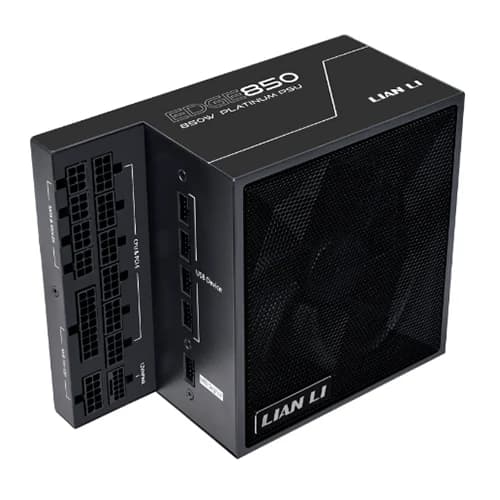 LIAN LI EDGE850 80 PLUS Platinum Power Supply Black, Fully modular, 850W, 849.6W COMBINED +12V, 10-5A 50-60Hz Freq, ATX 3.1 Form Factor