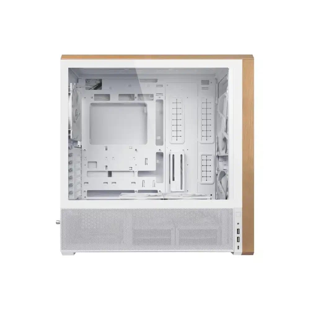 Lian Li Lancool 217 Mid Tower Case White, 2x 170mm, 2x 120mm, & 1x 140mm Pre-Installed Fan, Up to 360mm Radiator & 12x Fan Support, Steel, 4.0mm Tempered Glass, & Wood thumbnail 3