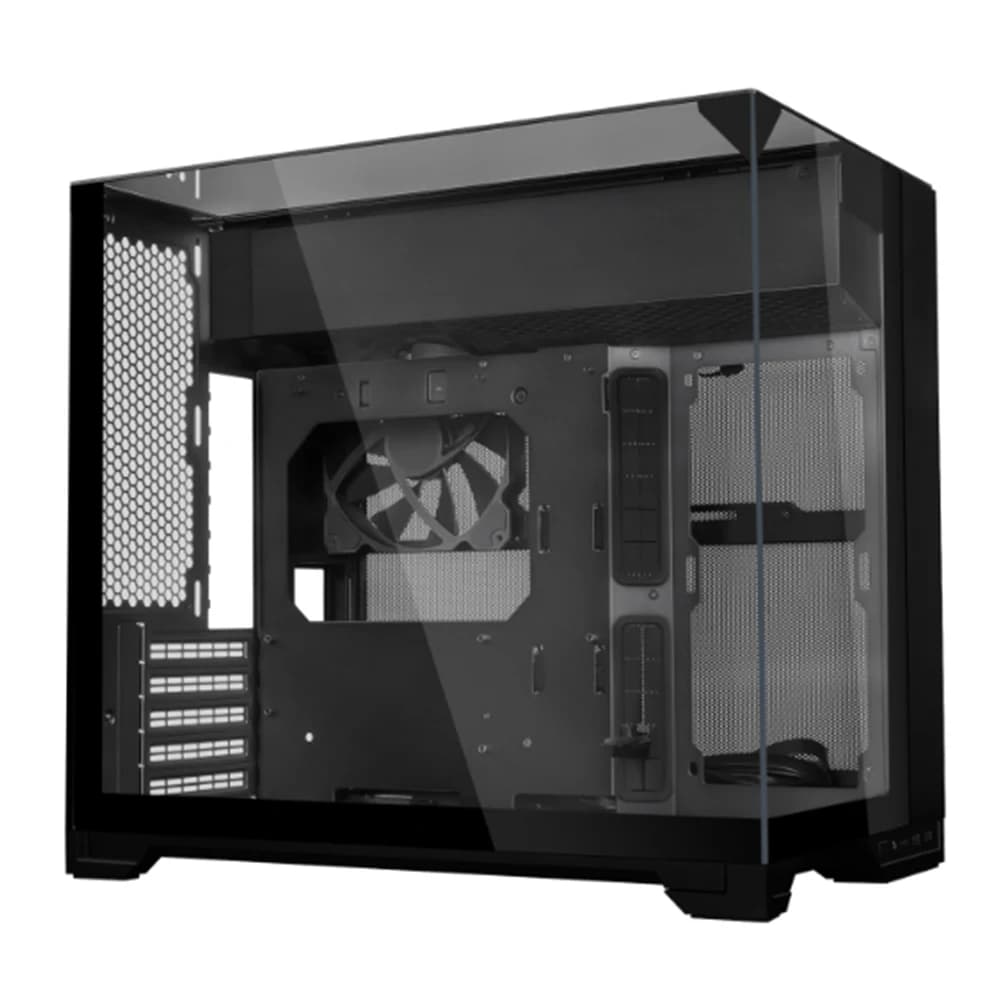 Lian Li O11 Vision-M Medium PC Case Black, Compact dual-chamber, 140mm fan, 360mm top-mounted radiator, Supports M-ATX and Mini-ITX
