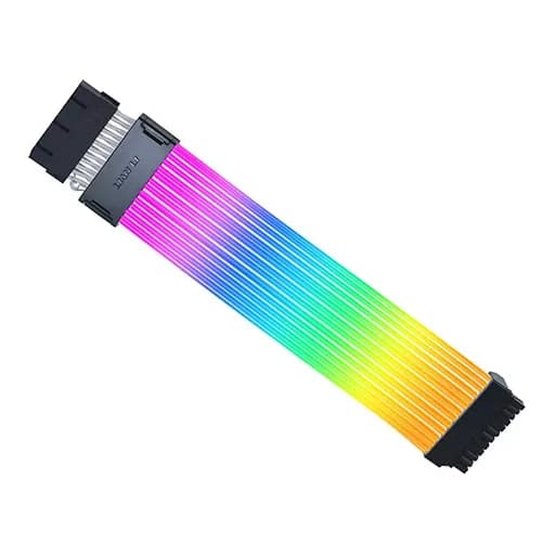 LIAN LI STRIMER WIRELESS 24P Extension Cable Black, 12 LIGHT GUIDES, 132 LEDs, SILICONE/TPE, 260mm Cable