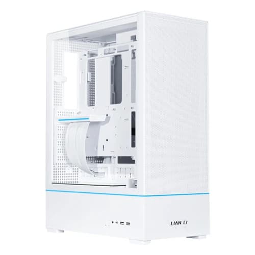 LIAN LI SUP01X ATX Gaming Case White, Medium Case, 4.0mm Tempered Glass, 3x120mm PWM fans, PCIE 4.0, I/O Ports