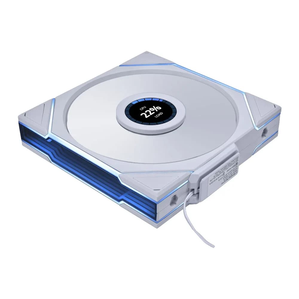 Lian li UNI FAN TL140 LCD Wireless White, 400~1600 RPM Fan Speed, 4-PIN PWM + 9-PIN USB x1, Fluid Dynamic Bearing