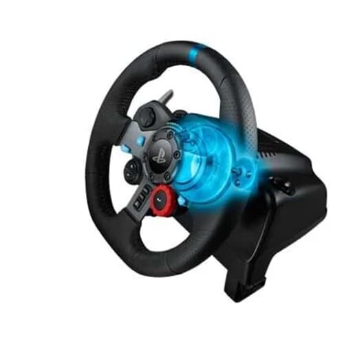Logitech G29 Driving Force Racing Steering Wheel with 3-Pedal Set, 900° Force Feedback, Leather Grip, Paddle Shifters with PS5, PS4, PS3 & PC thumbnail 4