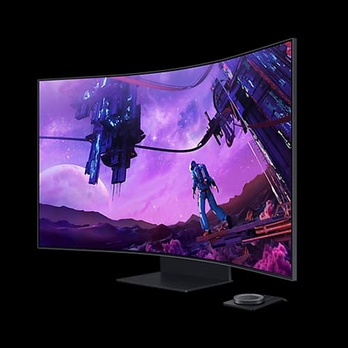 Samsung Odyssey 55 Inches UHD 1000R Curved Monitor LS55BG970, 165Hz Refresh Rate, 1ms Response Time, 16:9 Aspect Ratio, Quantum HDR2000, 1Billion Color Support, HDR10+, Sound Dome Technology thumbnail 3