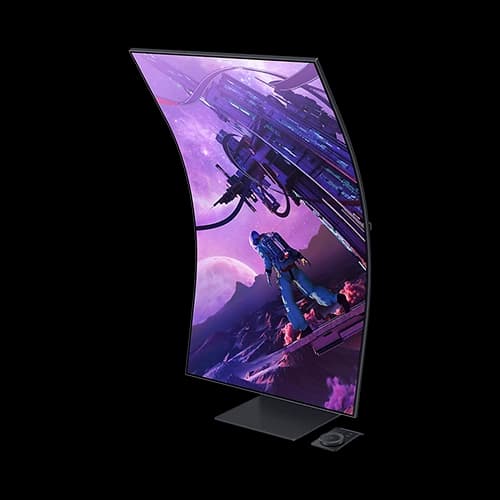 Samsung Odyssey 55 Inches UHD 1000R Curved Monitor LS55BG970, 165Hz Refresh Rate, 1ms Response Time, 16:9 Aspect Ratio, Quantum HDR2000, 1Billion Color Support, HDR10+, Sound Dome Technology thumbnail 4