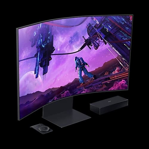 Samsung Odyssey 55 Inches UHD 1000R Curved Monitor LS55BG970, 165Hz Refresh Rate, 1ms Response Time, 16:9 Aspect Ratio, Quantum HDR2000, 1Billion Color Support, HDR10+, Sound Dome Technology