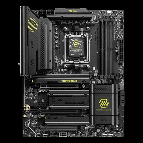 MSI MAG X870 TOMAHAWK WIFI ATX Motherboard, AMD X870 Chipset, 4x UDIMM DDR5 Slots, 256GB Max Memory, AMD MULTI-GPU Support, Realtek 8126-CG 5G LAN, AM5 Socket |911-7E51-001 thumbnail 2