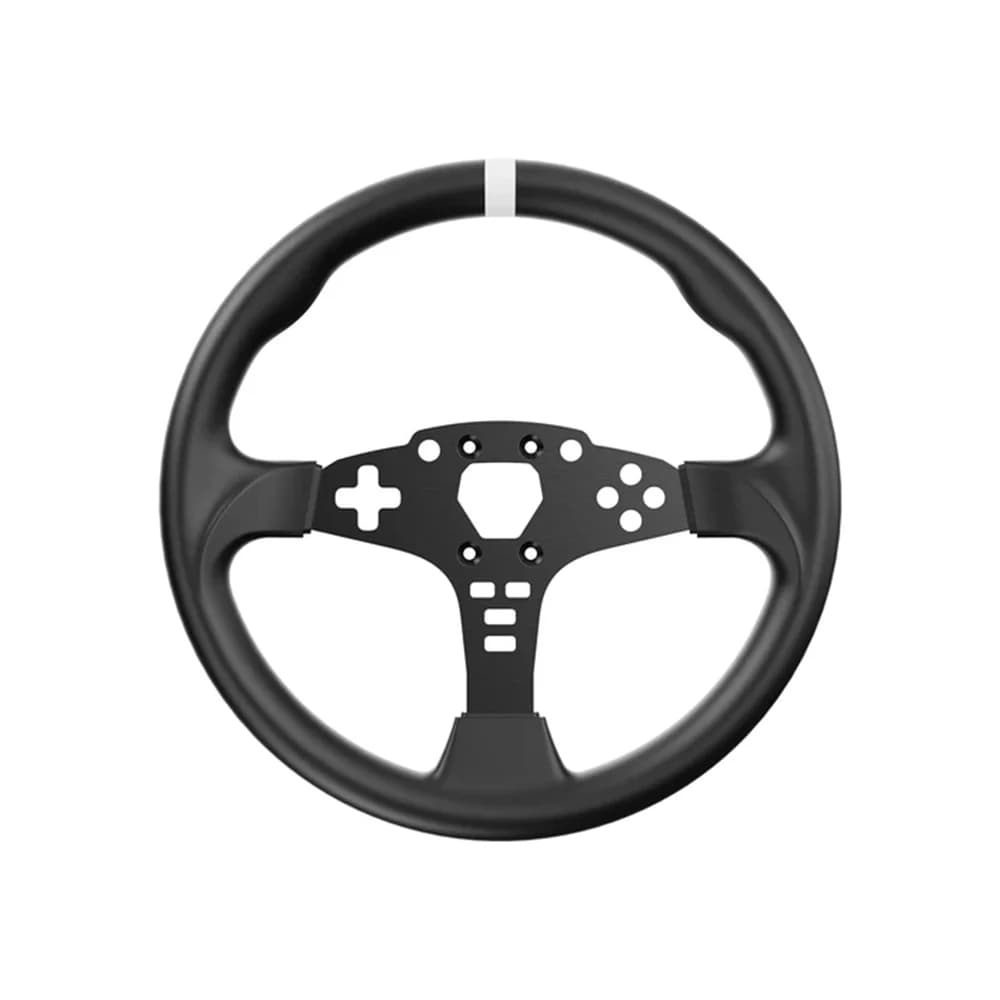 MOZA 12-Inch Round Wheel Mod for ESX, Ergonomic Design, Microfiber Leather Grips, Aluminum Wheel Rim, Lightweight Construction thumbnail 2