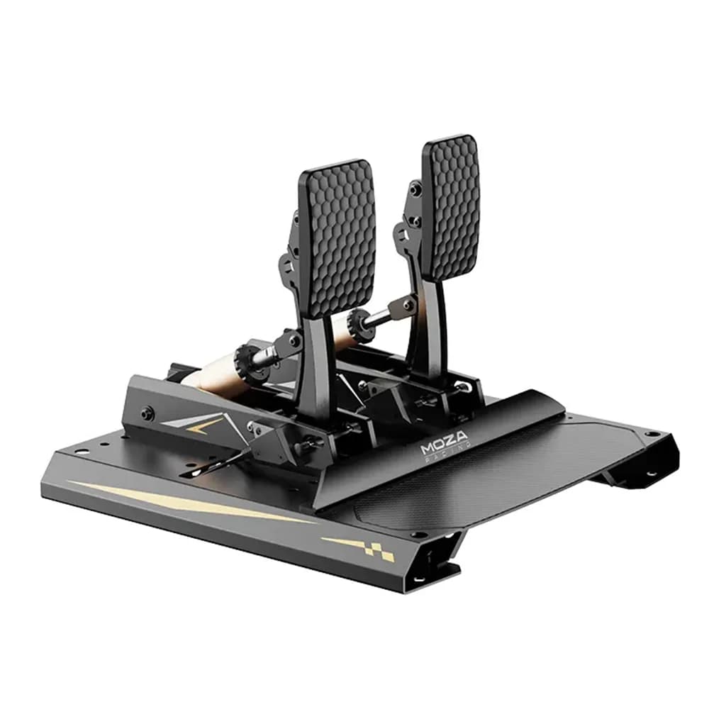 MOZA CRP2 Load Cell Pedals, 3K Twill Carbon Fiber Hell Plate, Aerospace-Grade Aluminum Alloy Material, Load Cell Sensor & Angle Sensor, Adjustable Pedal Curve