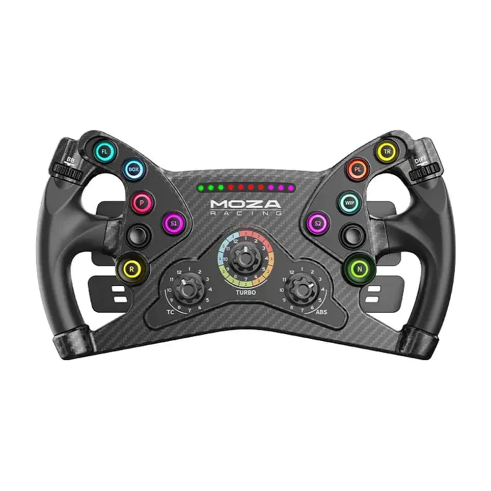 MOZA KS Steering Gaming Wheel Black, 300mm Butterfly Style GT Wheel, Hall Sensor Magnetic Paddle, Dual Clutch, Carbon Fiber Reinforced Composites, Programmable Buttons