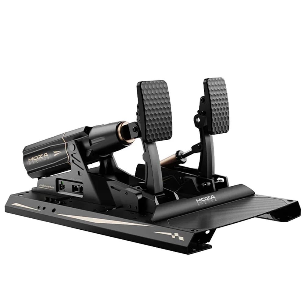 MOZA mBooster Pedal Set with CRP2 Throttle, Realistic Dynamic Feedback, 21-bit High-resolution Magnetic Encoder, Sensor Fusion Algorithm, High Torque Density Motor, Advanced Drive