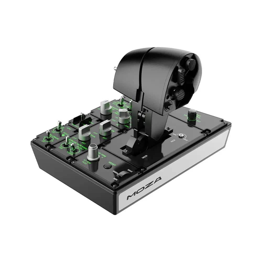 MOZA MTP Throttle, Aluminum Alloy Grip, 27 Programmable Switches, Adjustable Detent System, Built-In Vibration Feedback, 15-Bit Magnetic Encoder, Hall Effect Joystick