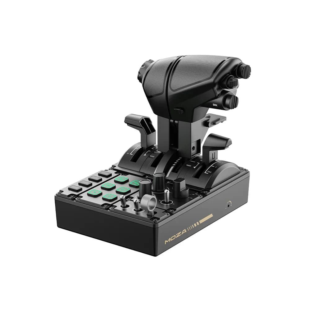 MOZA MTQ Throttle Quadrant, Modular Throttle Levers, Quad-Axis Precision, Realistic Detents, RGB-Lit Controls