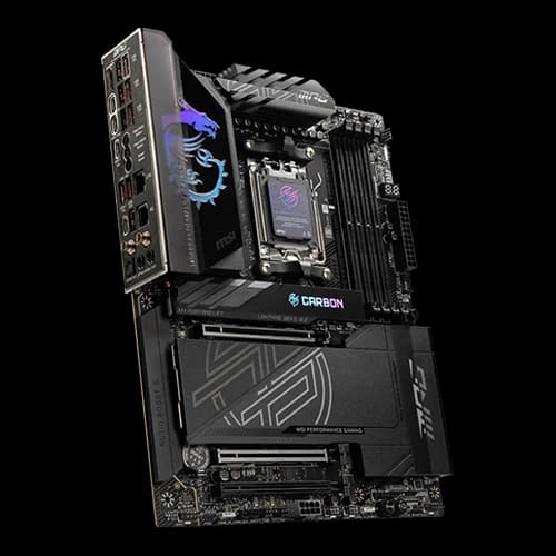 MSI MPG X870E CARBON WIFI Motherboard, AM5 Socket, 4x DDR5 UDIMM up to  256GB Memory, Realtek ALC4080 Codec, Wi-Fi 7 Solution, 4x EZ Debug LED, ATX Form Factor | 911-7E49-001 thumbnail 2