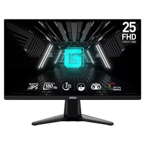 MSI G255F Flat Gaming Monitor, 24.5" Inch, FHD Rapid IPS, 180Hz Refresh Rate, AMD FreeSync, Black | 9S6-3BC01M-006
