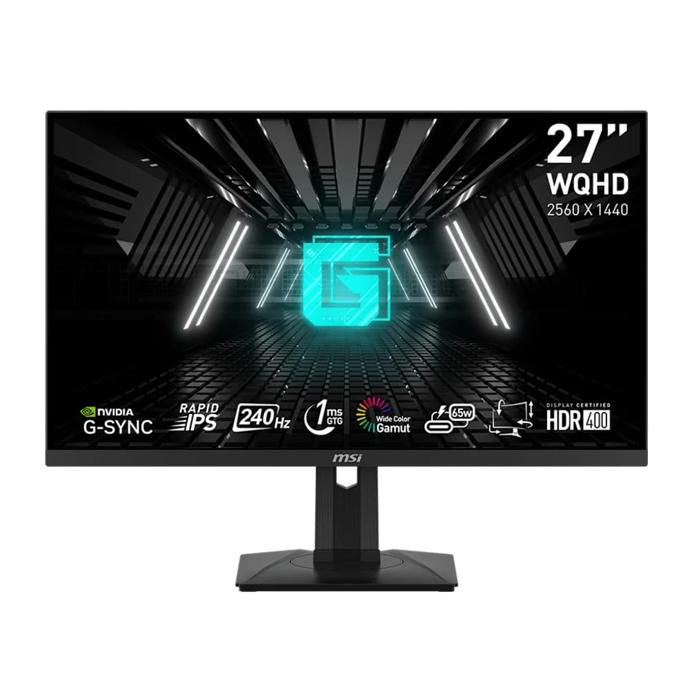 MSI G274QPX Gaming Monitor, 27" WQHD Rapid IPS, 240Hz Refresh Rate, 1ms (GtG) Response Time, NVIDIA G-Sync Technology, 1.07B Color Support, Narrow Edge-to-Edge Bezel
