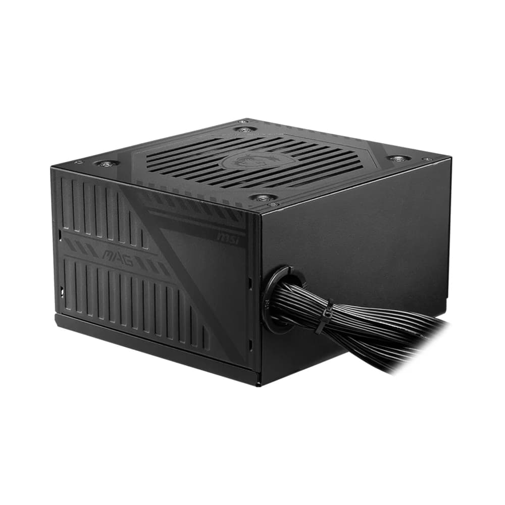 MSI MAG A600DN Power Supply, 80 PLUS Standard, 600W, Non Modular, 120mm Fan Size, PCI-E (6+2 pin), Hydro Bearing