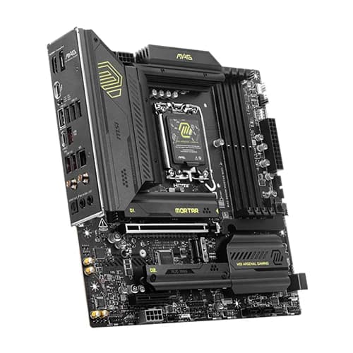 MSI MAG B860M MORTAR WIFI Motherboard, Intel Core Ultra Processors, Intel B860 Chipset, 256GB Memory, 4x DDR5 UDIMM, 1x PCI-E x16 slot, mATX Form Factor thumbnail 3