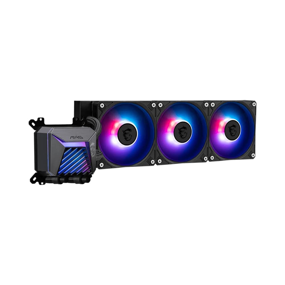 MSI MAG CORELIQUID A15 360 Liquid Cooler, 360mm Radiator, 3x 120mm Pre-installed Fans, 2050 RPM Fan Speed, 64.89 CFM Fan Airflow, Fan Rifle Bearing thumbnail 2