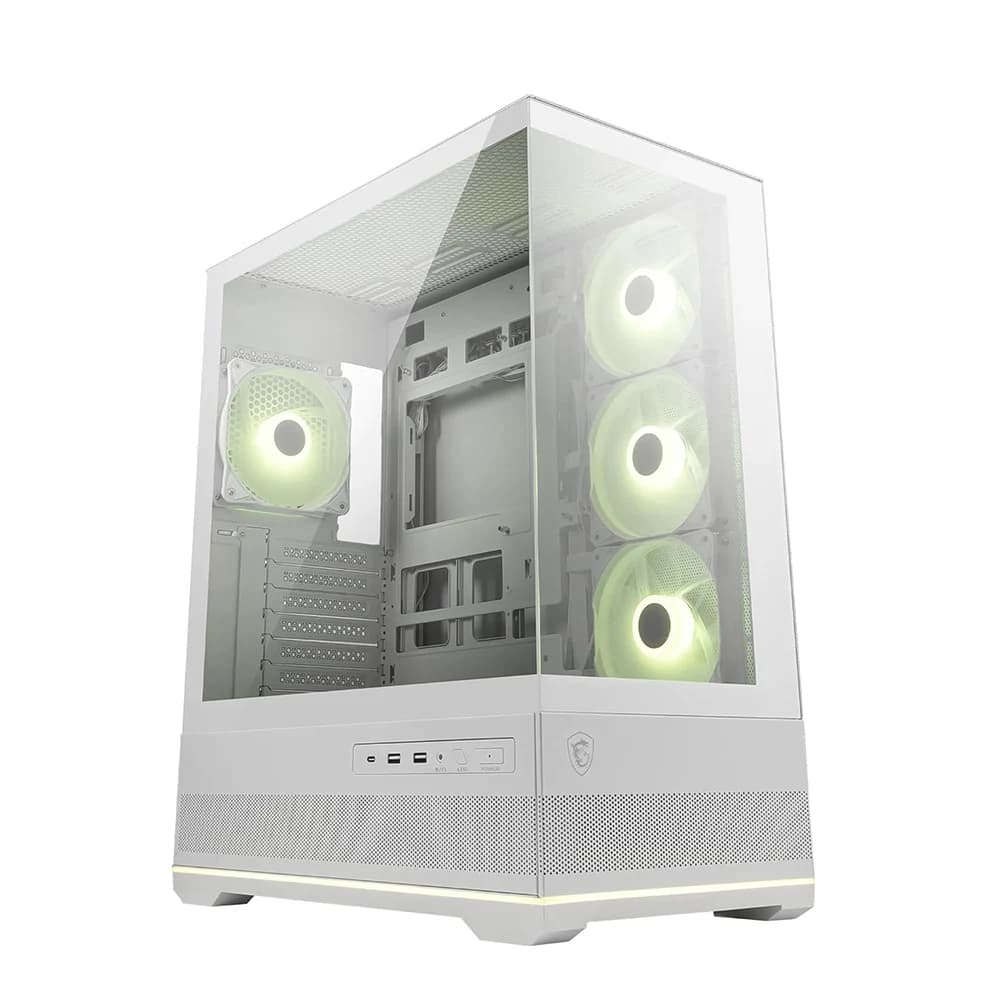 MSI MAG MAG PANO 110R PZ PC Case White, Mid Tower, 4x aRGB Pre-Installed Fan, Up to 360mm Radiator, 10x Fan Support, ATX