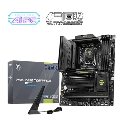 MSI MAG Z890 TOMAHAWK WIFI Motherboard, Intel Core Ultra Processors, Intel Z890 Chipset, 256GB Memory, 4x DDR5 UDIMM, 3x PCI-E x16 slot, ATX Form Factor