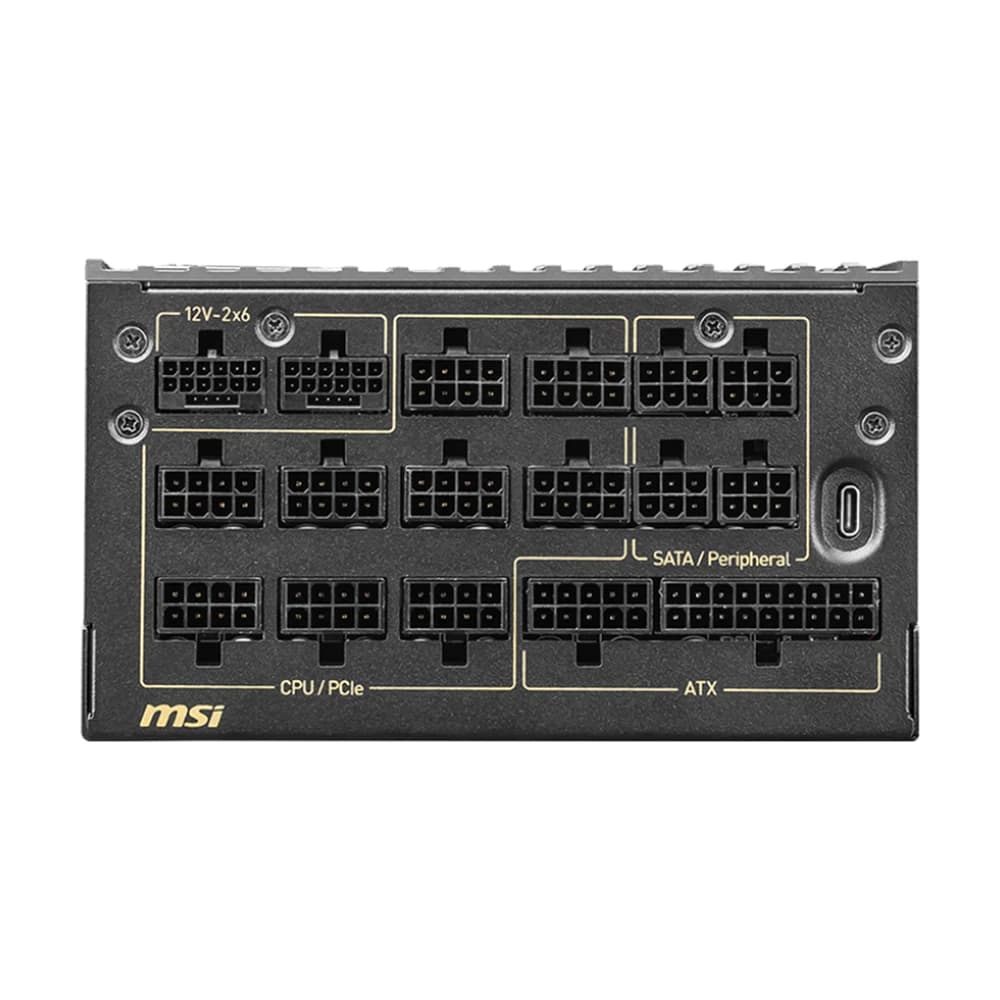 MSI MEG Ai1600T PCIE5 Power Supply, 80 PLUS Titanium, 1600W, Fully Modular, 135mm Fan Size, PCI-E 5.1, Double Ball Bearing thumbnail 4