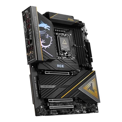 MSI MEG Z890 ACE Motherboard, Intel Core Ultra Processors, Intel Z890 Chipset, 256GB Memory, 4x DDR5 UDIMM, 3x PCI-E x16 slot, ATX Form Factor thumbnail 4