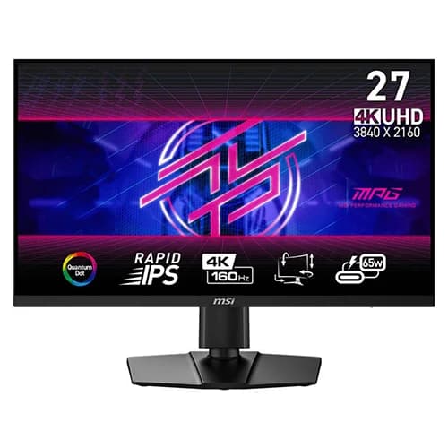 MSI MPG 274URF QD Flat Gaming Monitor, 27 Inch, 4K UHD Display, HDR Support, 160Hz Refresh Rate, AMD FreeSync Premium, Black | 9S6-3CC29H-263