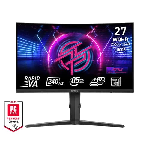 MSI MPG 275CQRXF Monitor 27-Inch, Curve WQHD HDR Display, 240Hz Refresh Rate, 0.5ms GTG, AMD FreeSync