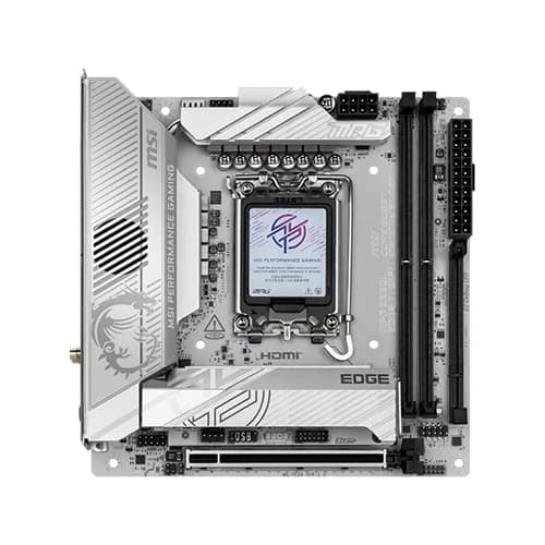 MSI MPG Z890I EDGE TI WIFI Motherboard, Intel Core Ultra Processors, Intel Z890 Chipset, 128GB Memory, 2x DDR5 UDIMM, 1x PCI-E x16 slot, Mini-ITX Form Factor thumbnail 2