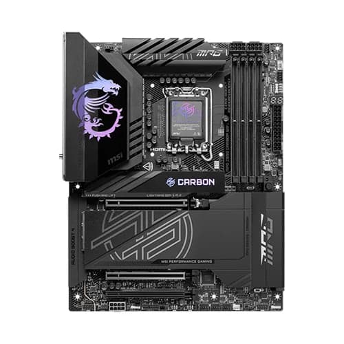 MSI MSI MPG Z890 Carbon WiFi Motherboard, Intel Core Ultra Processors, Intel Z890 Chipset, 256GB Memory, 4x DDR5 UDIMM, 3x PCI-E x16 slot, ATX Form Factor thumbnail 2