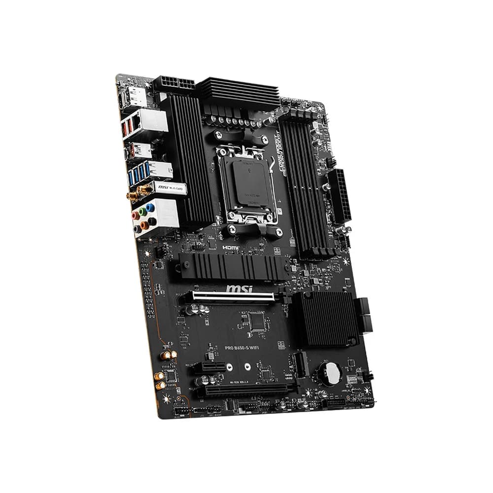 MSI PRO B650-S WIFI ATX AM5 Motherboard, AMD B650 Chipset, 4x DDR5 Slots, Up to 256GB Max Memory, 2x PCI-E x16 slots, 2x M.2 Slots, WIFI 6E & BT 5.3 Connectivity thumbnail 3