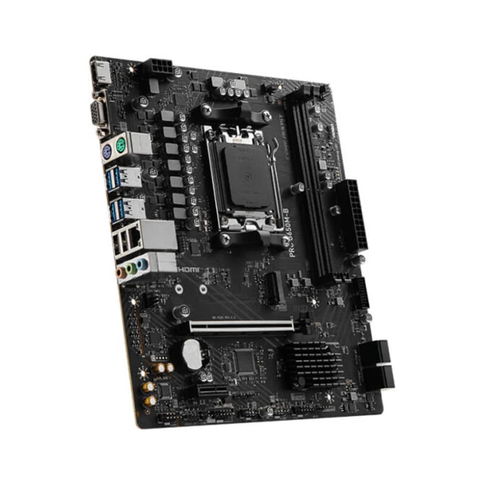 MSI Pro B650M-B AM5 mATX AMD Motherboard, AMD B650 Chipset, 2x DDR5 Slots, 96GB Max Memory, 1x M.2 Slot, 1x PCI-E x16, 4x SATA 6G, Realtek RTL8125BG LAN,HDMI & VGA Output thumbnail 3