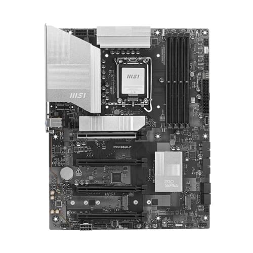 MSI PRO B860-P Motherboard, Intel Core Ultra Processors, Intel B860 Chipset, 256GB Memory, 4x DDR5 UDIMM, 4x PCI-E x16 slot, ATX Form Factor thumbnail 2