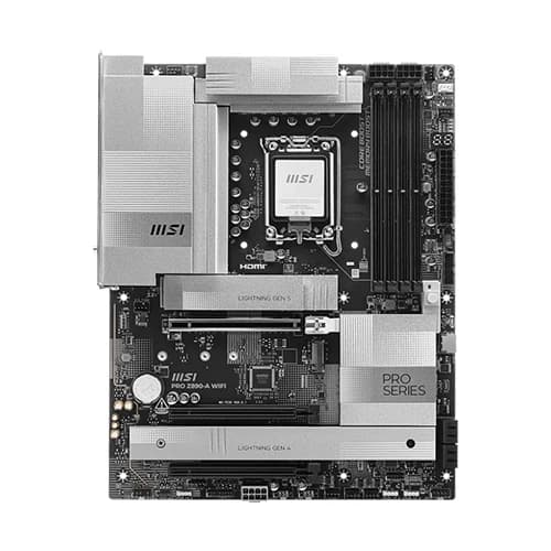 MSI PRO Z890-A WIFI Motherboard, Intel Core Ultra Processors, Intel Z890 Chipset, 256GB Memory, 4x DDR5 UDIMM, 3x PCI-E x16 slot, ATX Form Factor thumbnail 2
