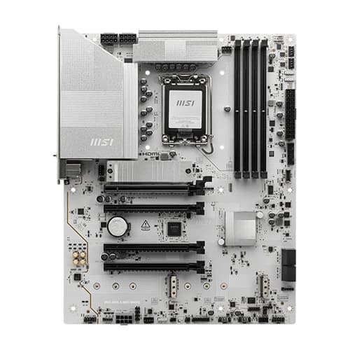 MSI PRO Z890-S WIFI WHITE Motherboard, Intel Core Ultra Processors, Intel Z890 Chipset, 256GB Memory, 4x DDR5 UDIMM, 4x PCI-E x16 slot, ATX Form Factor thumbnail 2