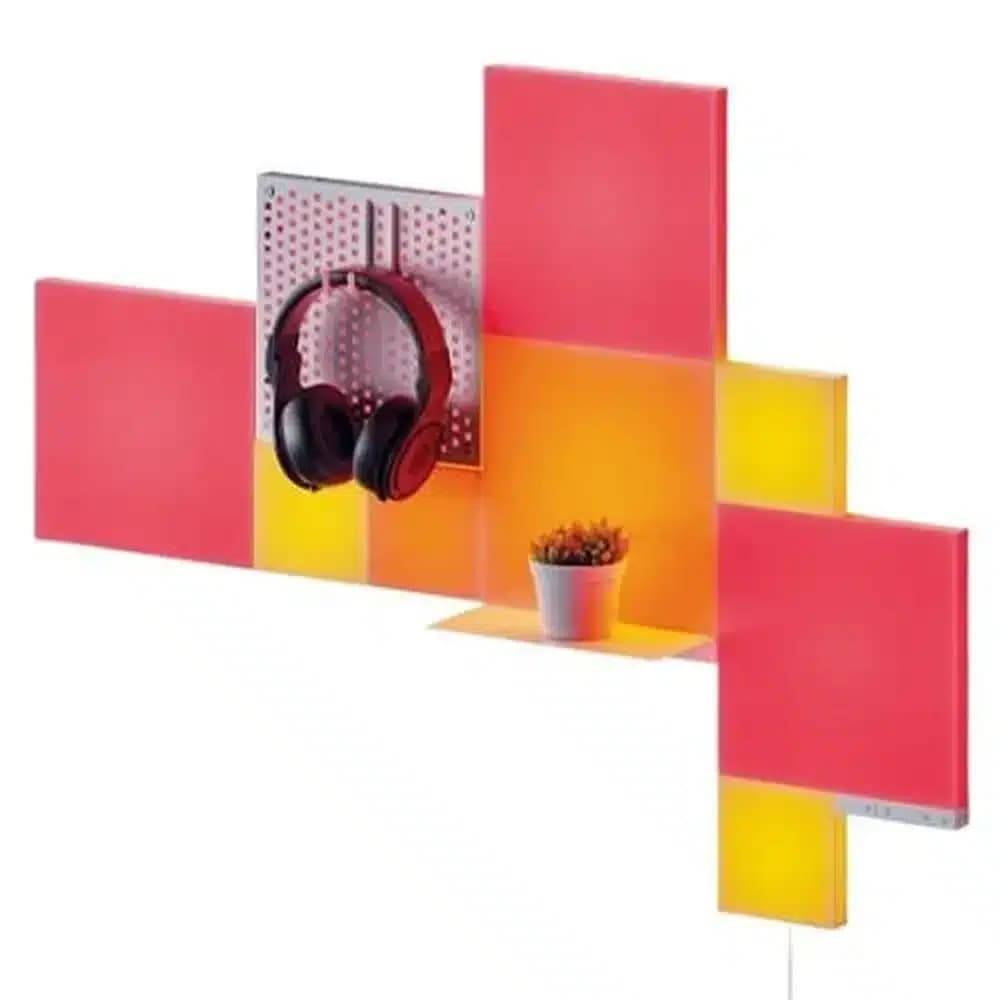 Nanoleaf RGB Blocks Combo XL Smarter Kit, Create an Illuminated Display, Mix of Panel Sizes, Pegboard & Shelf, Screen Mirror/Music Reaction, App/Voice/Manual Control