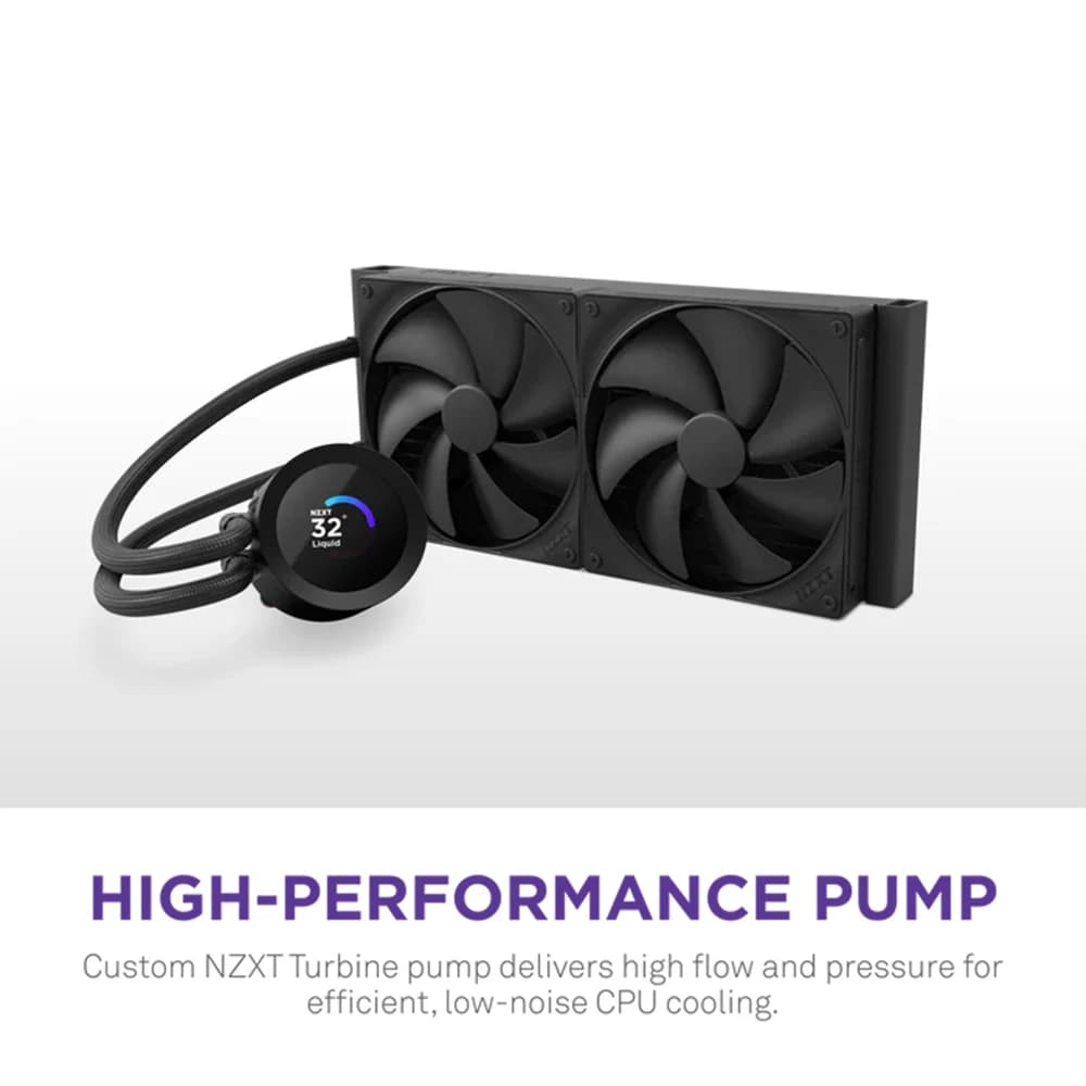 NZXT Kraken Plus 240 Liquid Cooler, AMD & Intel, RGB fans, LCD display, Turbine pump, Fluid Dynamic Bearing thumbnail 3