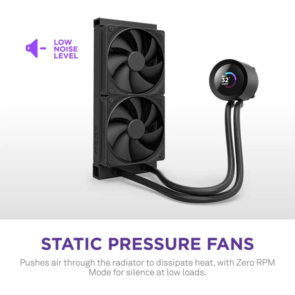 NZXT Kraken Plus 240 Liquid Cooler, AMD & Intel, RGB fans, LCD display, Turbine pump, Fluid Dynamic Bearing thumbnail 4