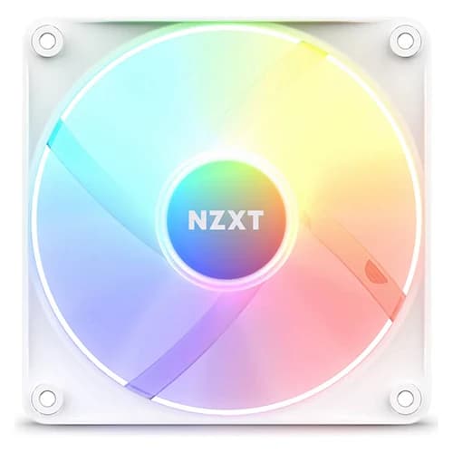 NZXT F120 RGB Core Case Fan White, 120mm Hub-Mounted, 4-pin PWM Fan Connector, Fluid Dynamic Bearing