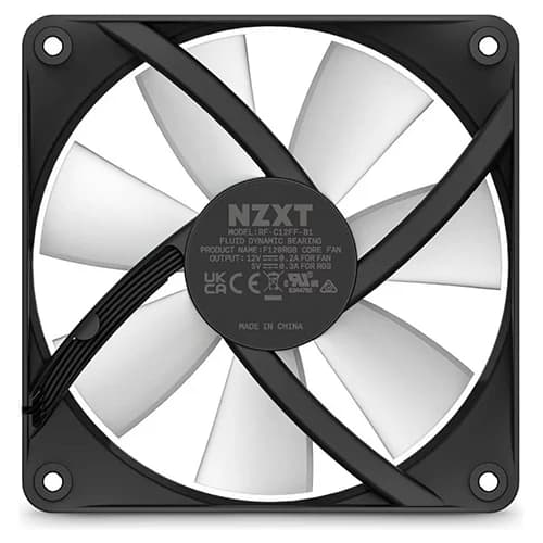 NZXT F140 RGB Core Case Fan Black, 140mm Hub-Mounted RGB Fan, 4-pin PWM Fan Connector, Fluid Dynamic Bearing thumbnail 4