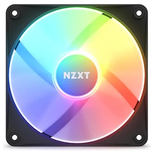 NZXT F120 RGB Core Triple Pack Hub-Mounted Case Fan White, 3x 120mm RGB Fans & Controller, 4-pin PWM Fan Connector, Fluid Dynamic Bearing