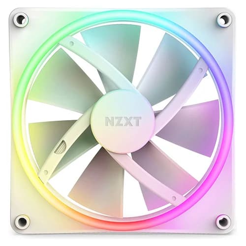 NZXT F140 RGB DUO Case Fan White, 4-pin PWM Fan Connector, Fluid Dynamic Bearing